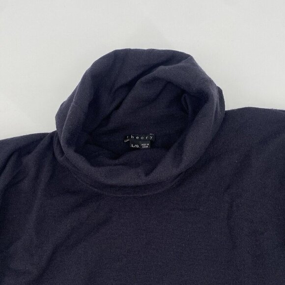 Theory Women's Size Large Turtle Neck Wool Sweater Statement Sleeves - Picture 6 of 12